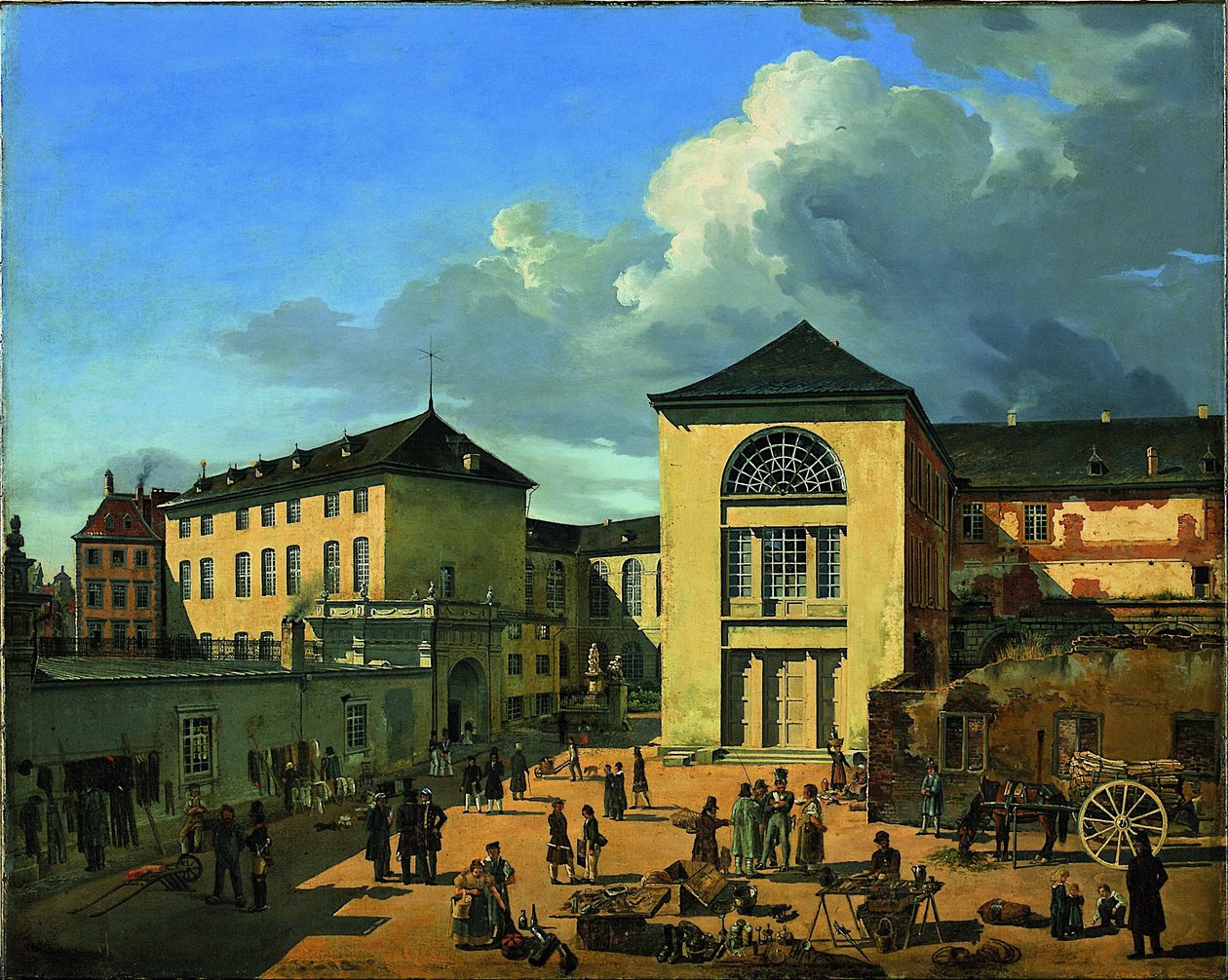 Nádvoří akademie (Stará akademie v Düsseldorfu) od Andreas Achenbach
