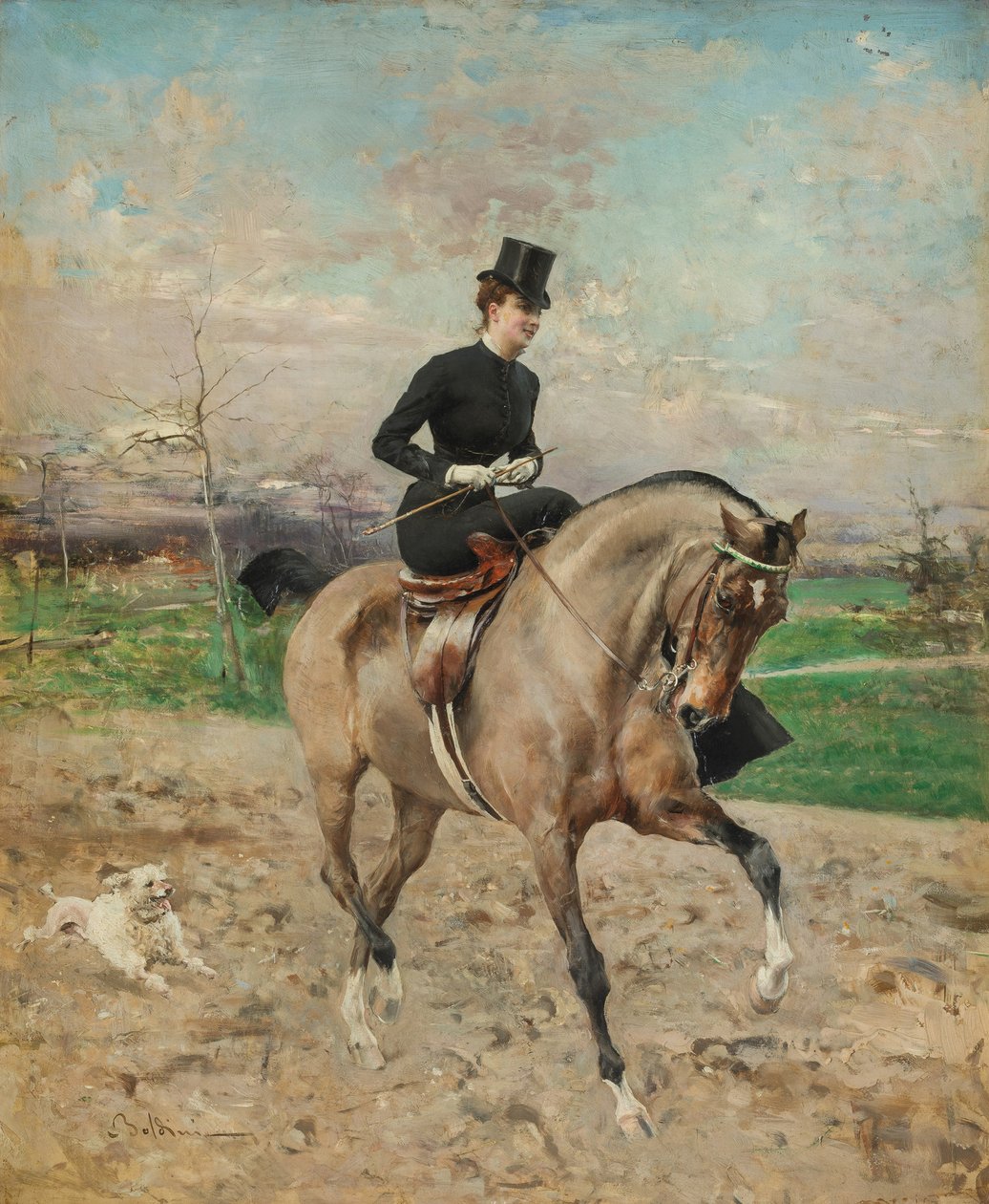 Jezdkyně. Alice Régnault na koni, 1878. od Giovanni Boldini