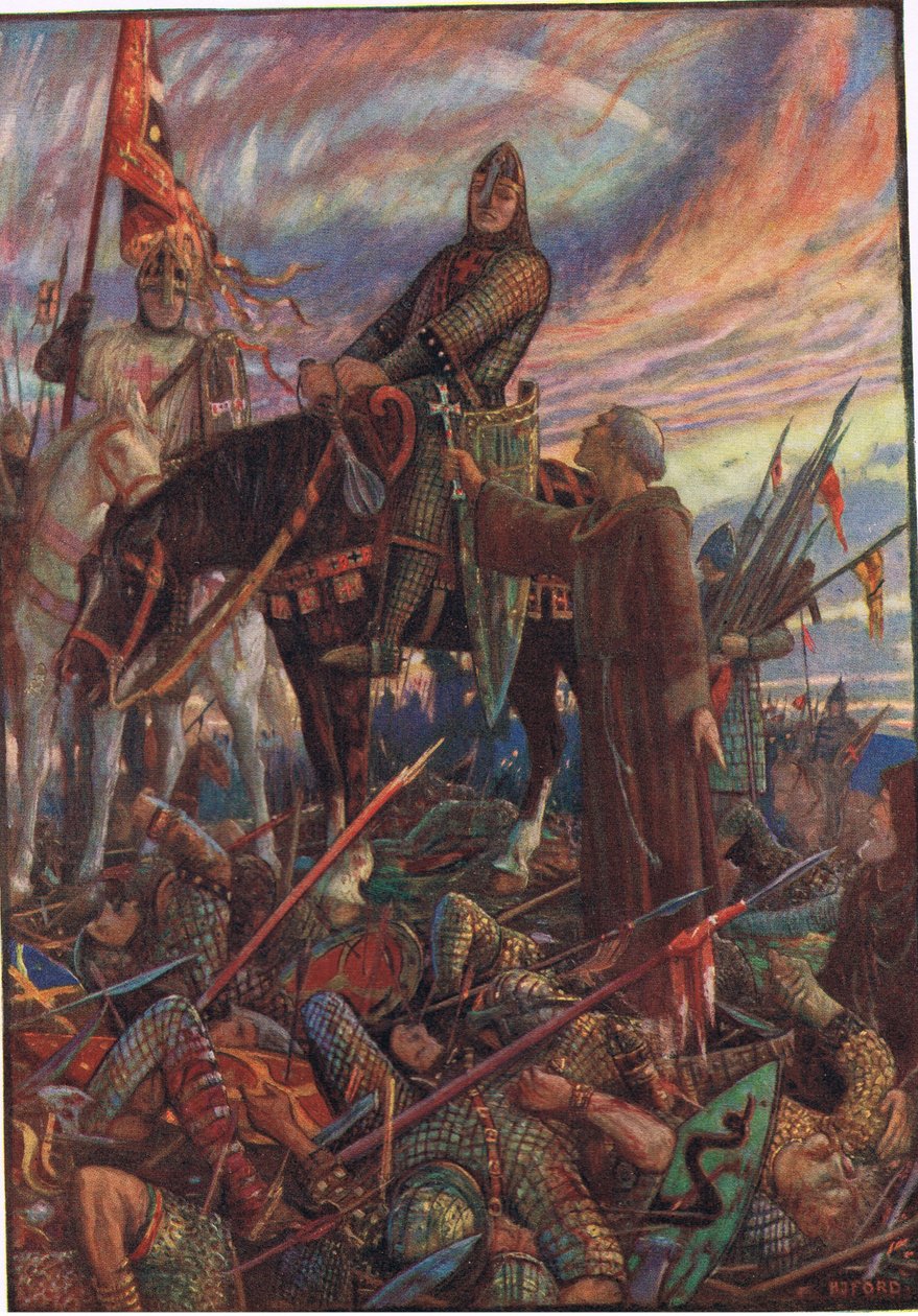 Po bitvě u Hastingsu, ilustrace z „Historie Anglie“ od Rudyarda Kiplinga, 1911 od Henry Justice Ford