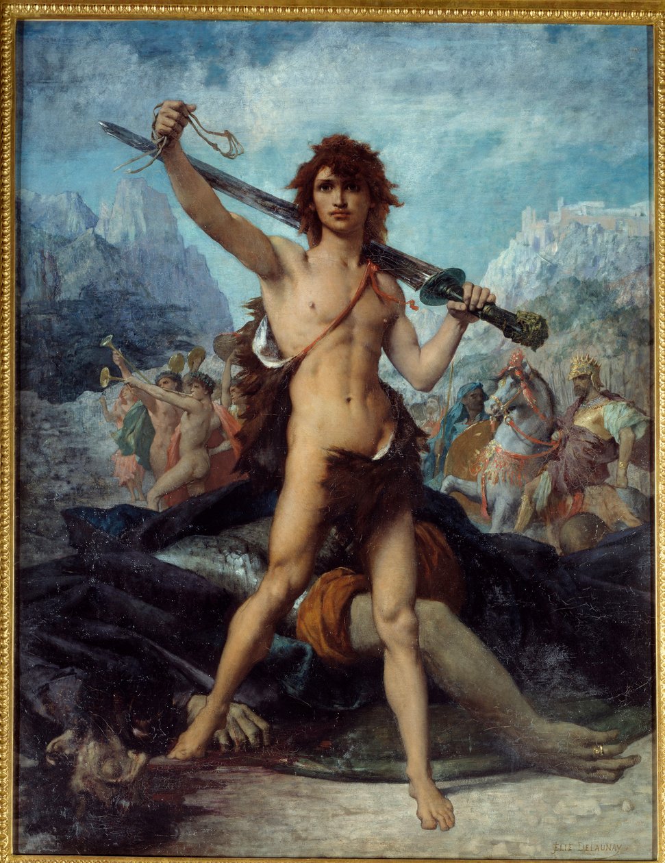 David triumfální. Obraz Jules Elie Delaunay (1828 - 1891) od Jules Elie Delaunay