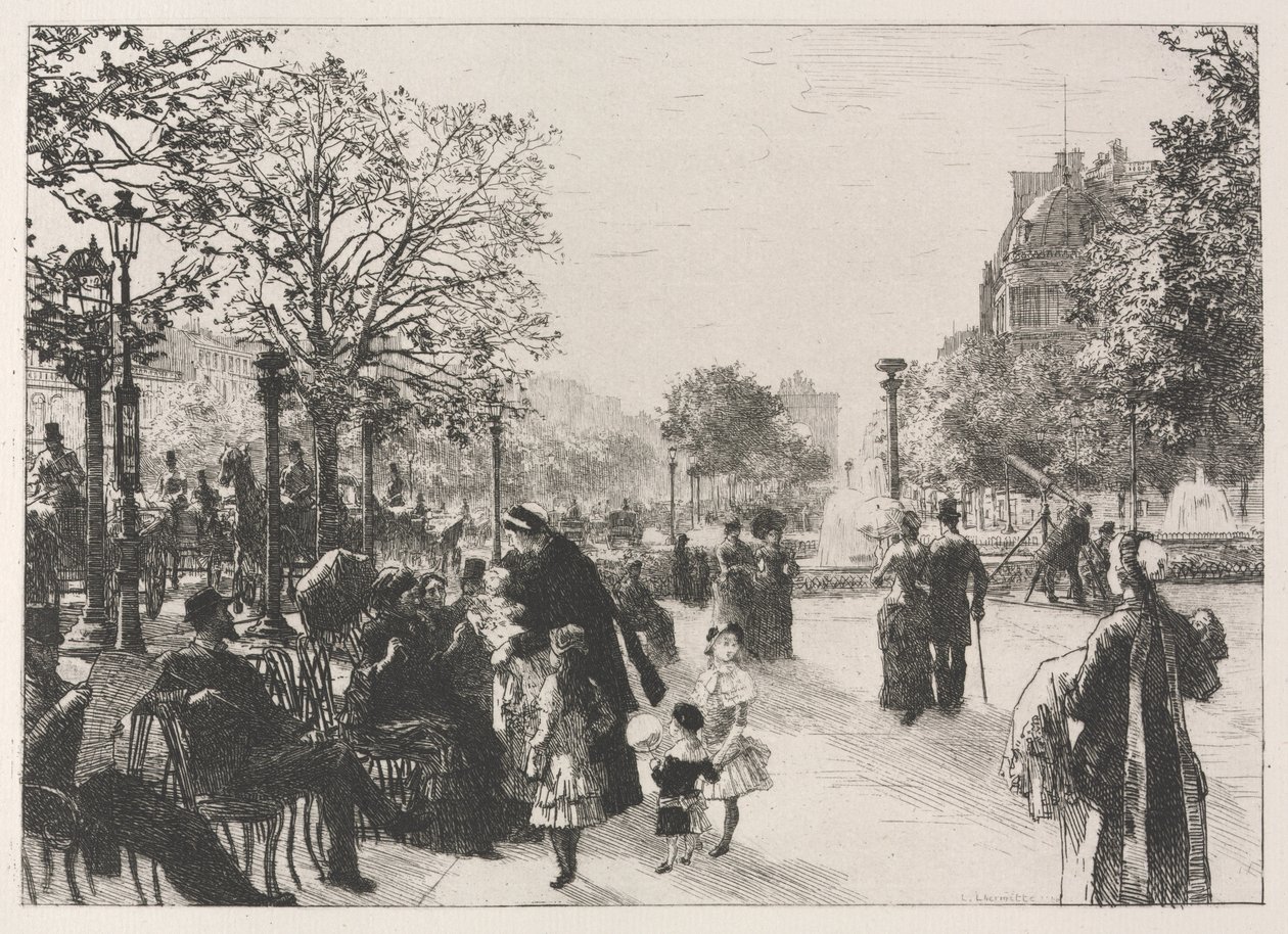 Tuilerijské zahrady od Leon Augustin Lhermitte