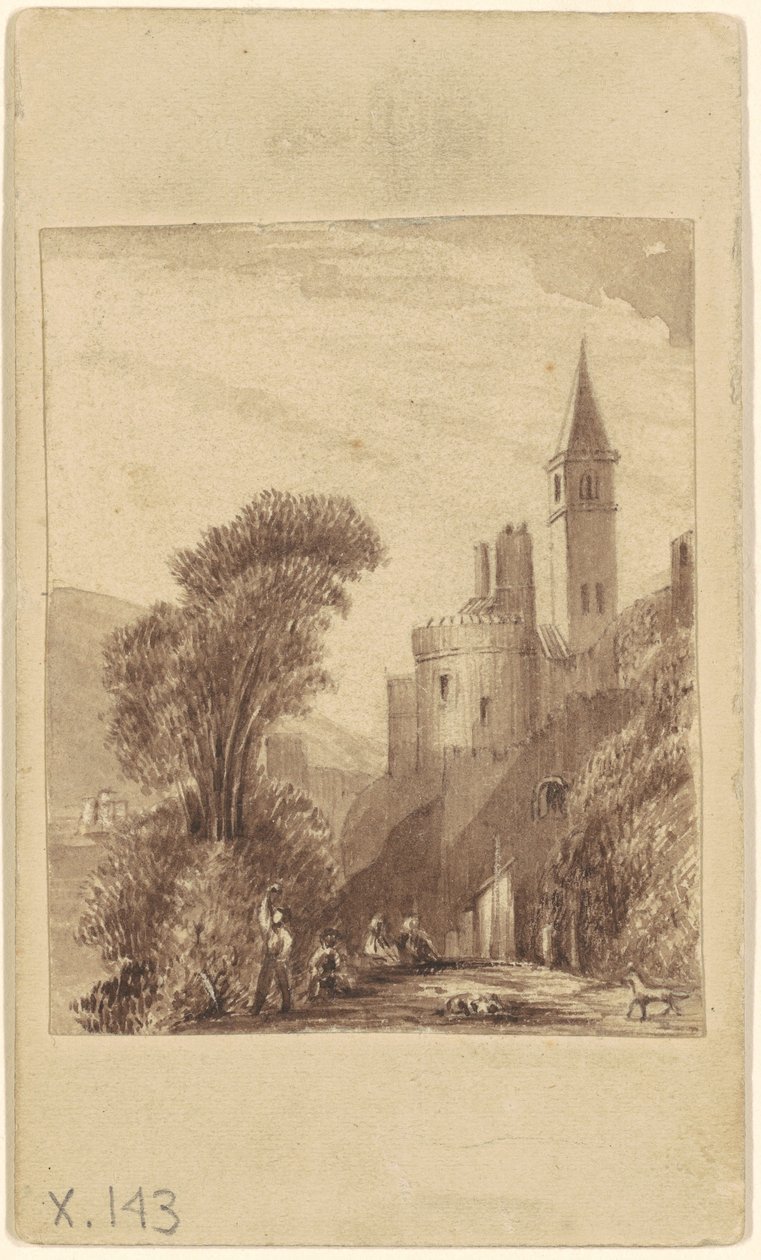 Hrad a postavy od Sanford Robinson Gifford