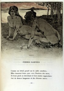 Ilustrace Armanda Rassenfosse (1862 - 1934) k básni „Damned Women““ v „Les fleurs du mal“ od Charlese Baudelaira (1821-1867) 1899