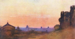 Řím: Pohled z Palatinu (barevná litografie)