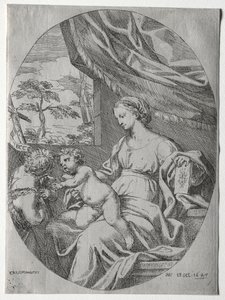 Panna a dítě s nemluvnětem svatým Janem, 1647. od Carlo Maratta or Maratti