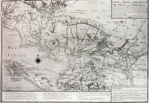 Atlas 131 H f.42 Mapa Bas Poitou, Aunis a Saintonge s močály zátoky Aiguillon v roce 1716