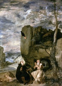 Sv. Antonín opat a sv. Pavel První poustevník, kolem roku 1642 od Diego Velázquez