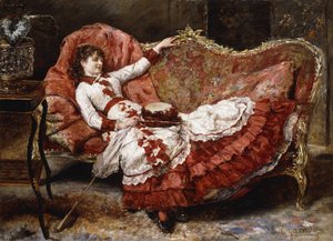 Elegantní dáma v červených šatech, od Eduardo Leon Garrido
