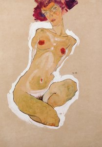 Akt v podřepu, 1910