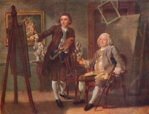 Robert Walpole, první hrabě z Orfordu, K.G., v ateliéru Francise Haymana, R.A., c1748-1750, 19 od Francis Hayman