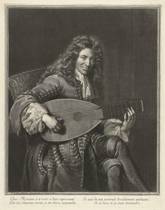 Portrét loutnisty a skladatele Charlese Moutona c. 1626-1710, ca. 1695