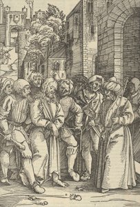 Kristus před Pilátem před jeho palácem, od zrcadla umučení našeho Pána Ježíše C..., 1507. od Hans Schäufelein the Elder