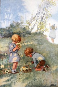Ilustrace z „Pokladnice veršů pro školu a domov“, kterou vybrali M.G.Edgar & Eric Chilman (barevné lito)