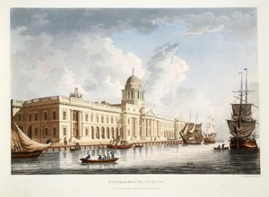 Celnice, Dublin, 1792 (ručně kolorovaná rytina)