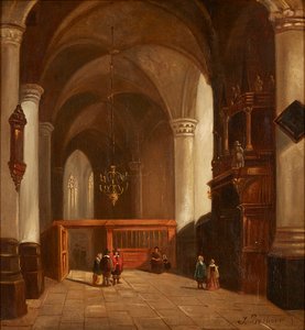 Interiér kostela (olej na plátně) od Johannes Bosboom