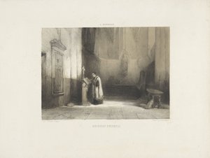 Hubert Duifhuis čte v kostele od Johannes Bosboom