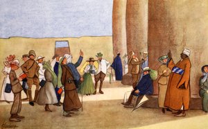 Tažné řady v chrámu, z knihy "Světlá strana Egypta", 1908