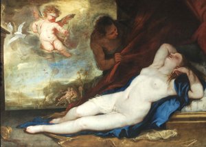 Spící Venuše, Amor a Satyr, c. 1670.