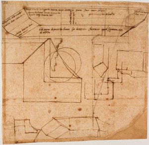 Náčrty mramorových bloků pro hrobku Julia II. od Michelangelo Buonarroti