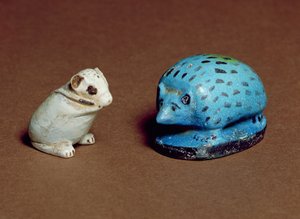 Ježek a jerboa, z Beni Hasan a Heliopolis, 12.-13. dynastie, cca 1963-1648 př.nl (fajáns)