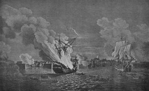 Cutting-out Affair v Louisbourgu, c1760