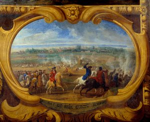 Akce Ludvíka II., Prince z Bourbonu Conde (Bourbon-Conde) známý jako Grand Conde (1621-1686), Bitva u Brie Count Robert Detail, Obraz Spasitele Le Conte (Leconte, Le Comte, Lecomte) (1659-1694) Chantilly ze 17. století, Musee Conde