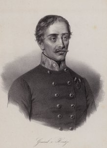Heinrich Hentzi von Arthurm, maďarský generál v armádě Rakouského císařství (rytina)