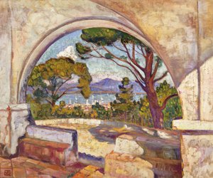 Saint Tropez, Pohled na kapli sv, c.1920