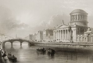 Čtyři soudy, Dublin, z „Scenérie a starožitnosti Irska“ od George Virtue, 1860