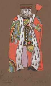 Návrh kostýmů King of Hearts pro Alenku v říši divů, 1915. od William Penhallow Henderson
