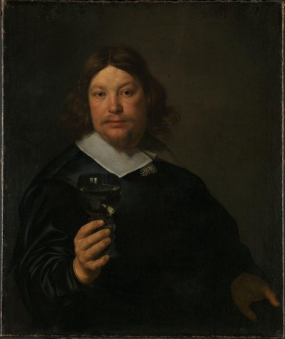 Norský jazyk Bokmål:  Mann med rhinskvinglass Muž držící sklenici vína od Bartholomeus van der Helst