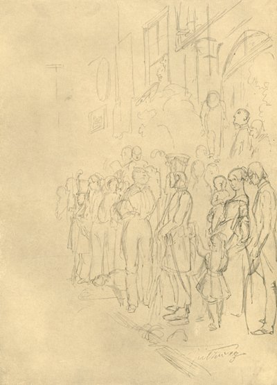 Čekání na průvod, polovina konce 19. století, c1924. od Carl Spitzweg