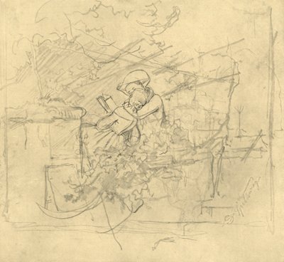 Lektüre, polovina konce 19. století, c1924. od Carl Spitzweg