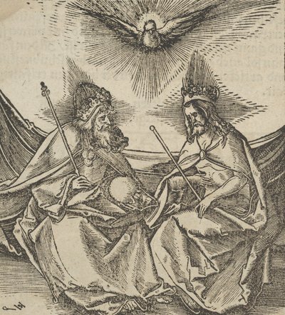 Nejsvětější Trojice, z Hymmelwagen, která žije dobře..., 1517. od Hans Schäufelein the Elder
