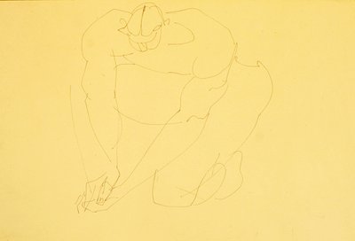 Klečící nahý muž II od Henri Gaudier Brzeska