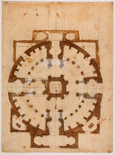 Půdorys pro San Giovanni dei Fiorentini od Michelangelo Buonarroti