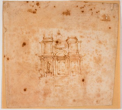 Studie náhrobního pomníku pro novou sakristii od Michelangelo Buonarroti