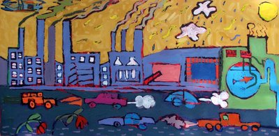 Pollution 2 (akryl na palubě) od Paul Powis