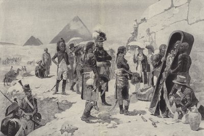 Napoleon před pyramidami uvažuje o mumii faraona od after Maurice Henri Orange