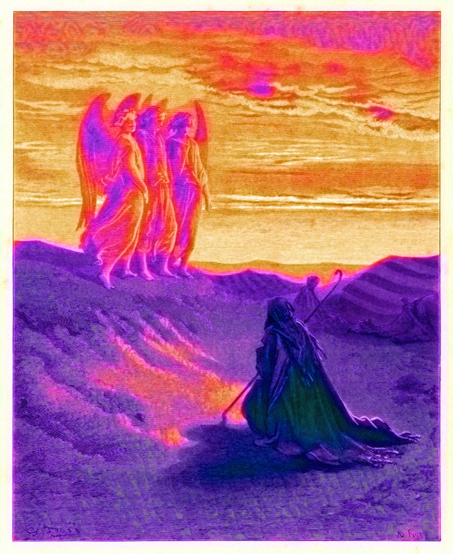Abraham a tři andělé, ilustrace z 