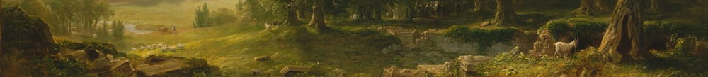Krajinná scéna z Thanatopsis, 1850. (Asher Brown Durand)